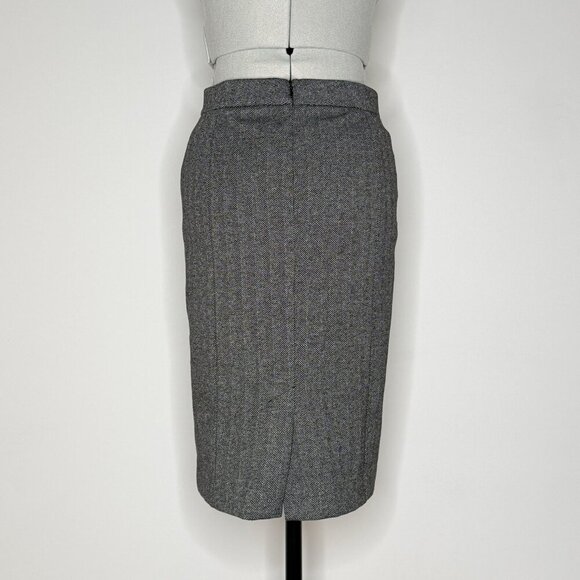 Ann Taylor Black and Grey Herringbone Pencil Skirt - Picture 3 of 7